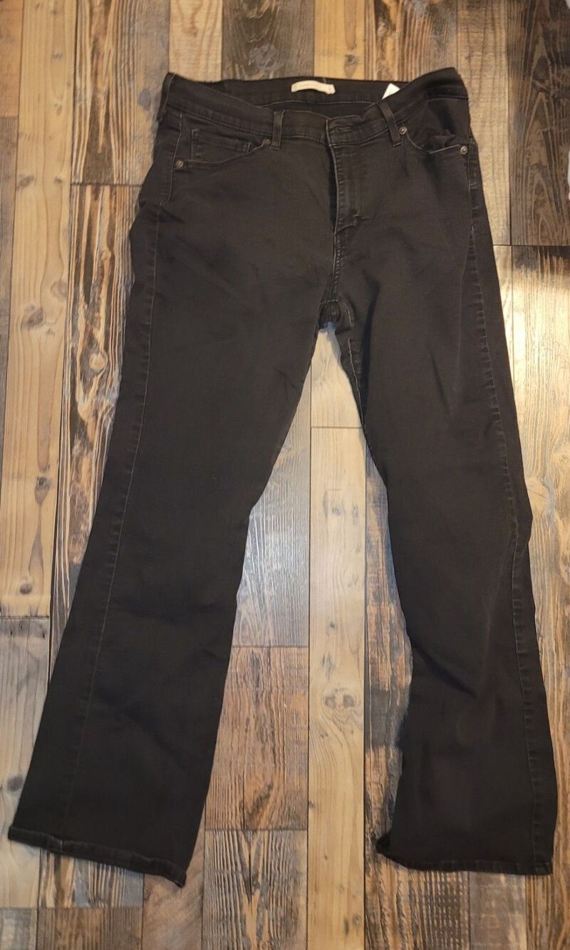 Levis Black Jeans Classic Bootcut Mid Rise Stretch Womens 14M 32x32